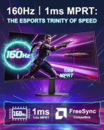 SANSUI Monitor Curvo Gaming 27" FHD 1080P – 160Hz, 1ms, FreeSync, HDR, 1500R - Imagen 3