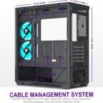 Chasis FOIFKIN ATX Media Torre – 6 Ventiladores ARGB PWM, Vidrio Templado, USB-C - Imagen 5