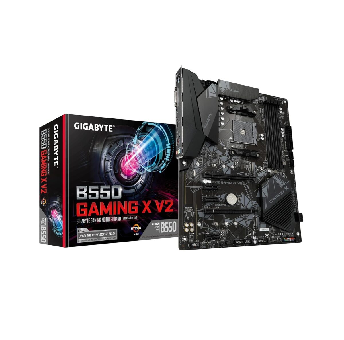 Motherboard GIGABYTE B550 Gaming X V2 – AM4 Ryzen 3000/5000, DDR4, PCIe 4.0, ATX - Imagen 1