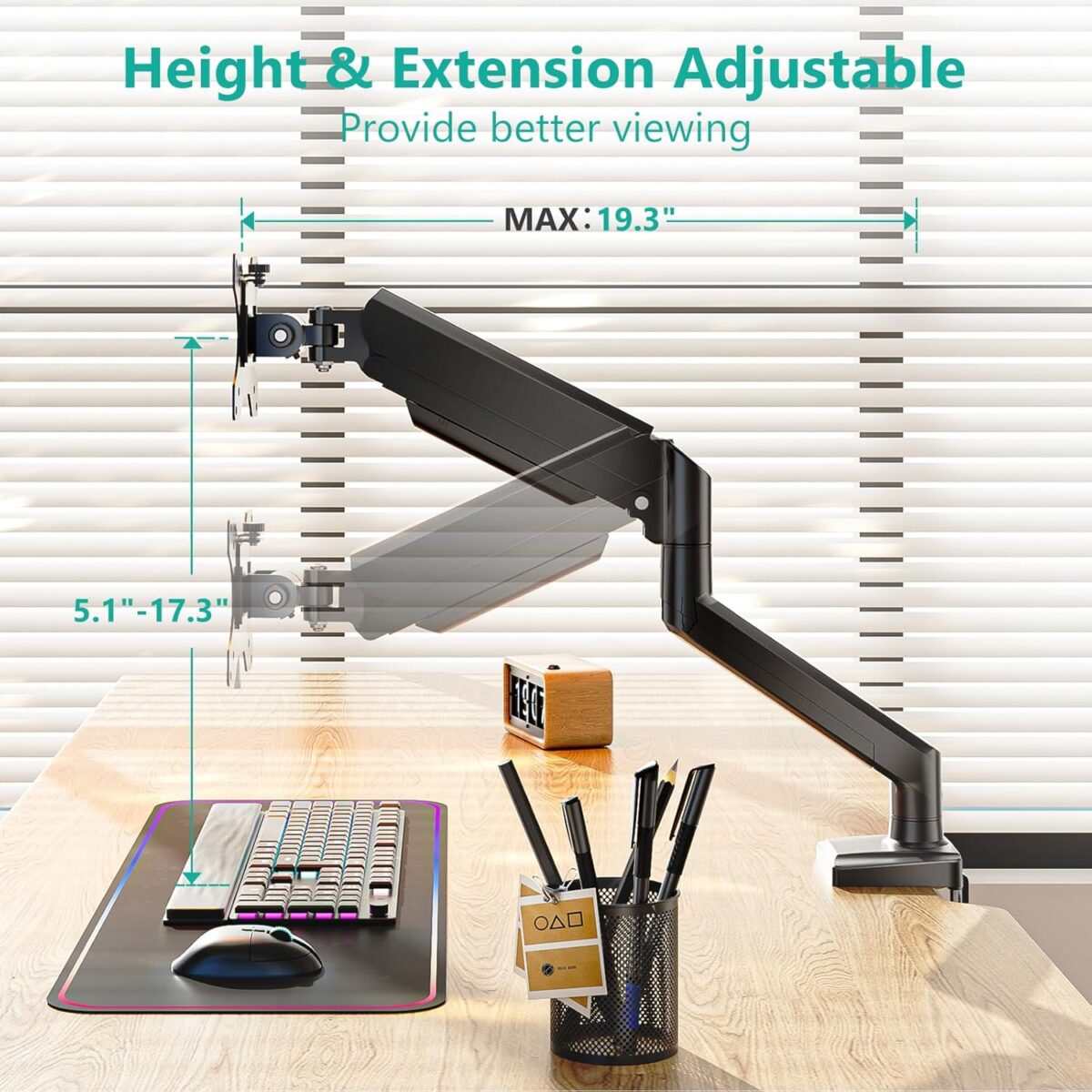 Soporte de Monitor con Brazo de Resorte de Gas para Pantallas 17-34 - Imagen 3