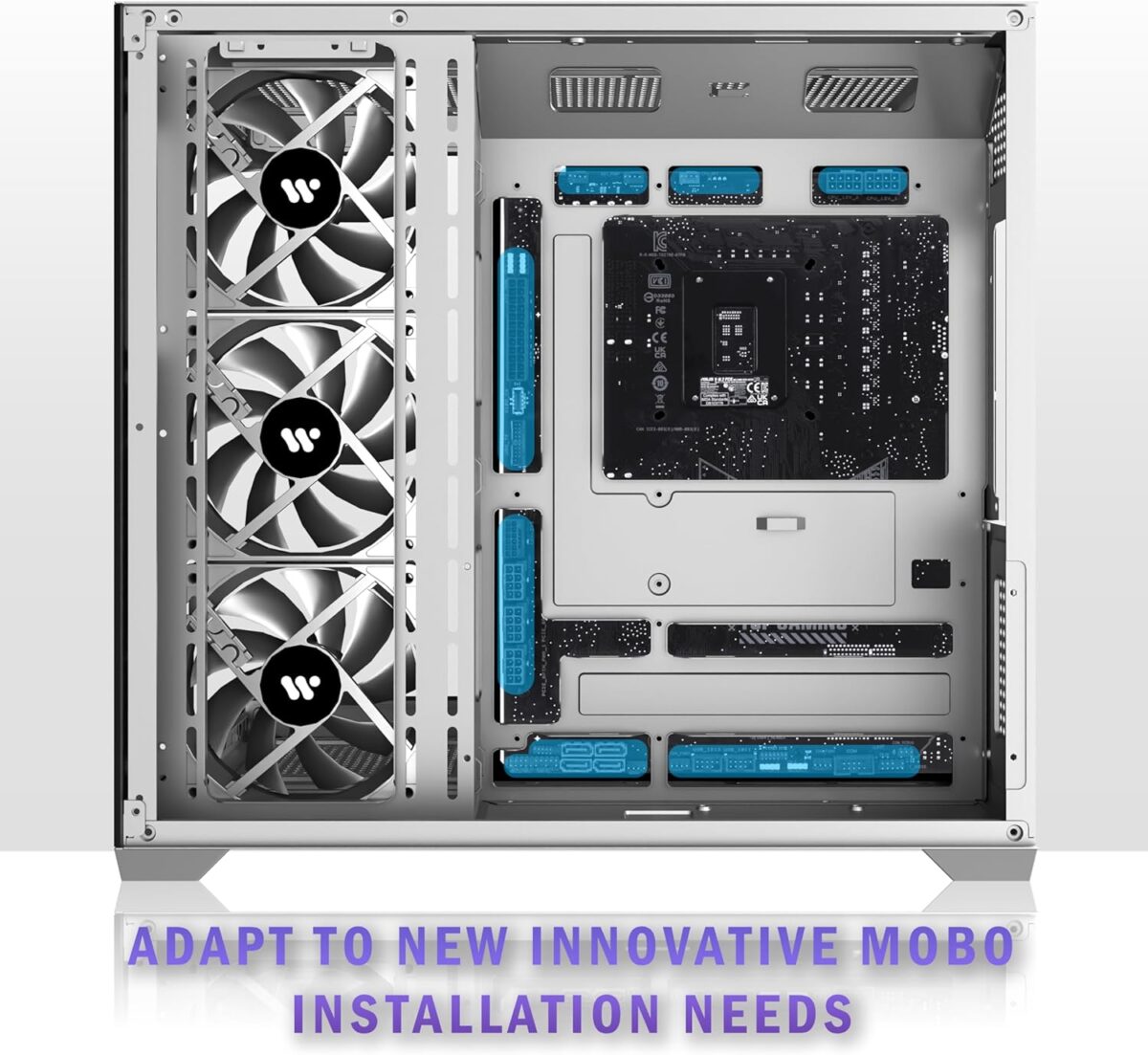 Chasis KEDIERS K4 – ATX Torre Media, Vidrio Templado Doble, 4 Ventiladores Preinstalados, USB-C - Imagen 5