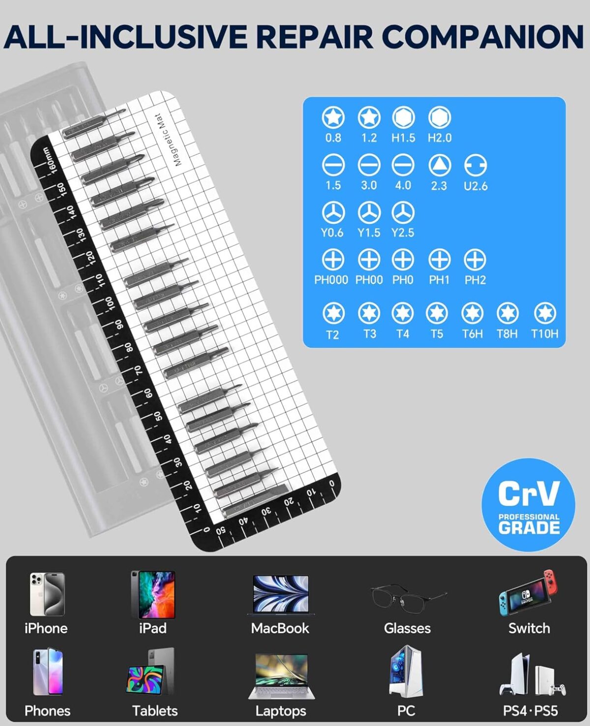 Juego de Destornilladores de Precisión 24 en 1 – Kit Magnético para iPhone, Laptop, Consolas y Electrónica - Imagen 3