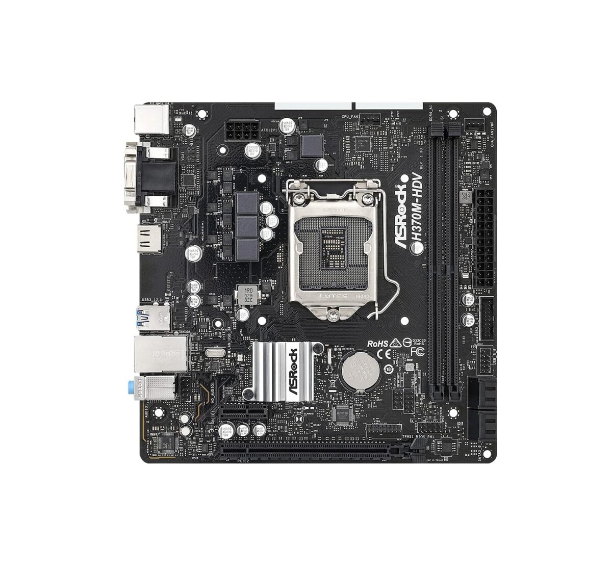 Motherboard ASRock H370M-HDV Micro-ATX – Intel LGA1151, DDR4, SATA3, USB 3.2 - Imagen 3