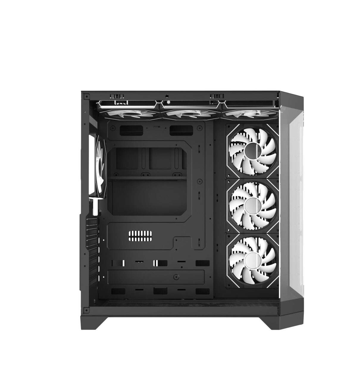 Funda ATX Gaming Iceberg Crystal Edge – Vista Panorámica 3 Lados Vidrio Templado + 7 Ventiladores ARGB - Imagen 2