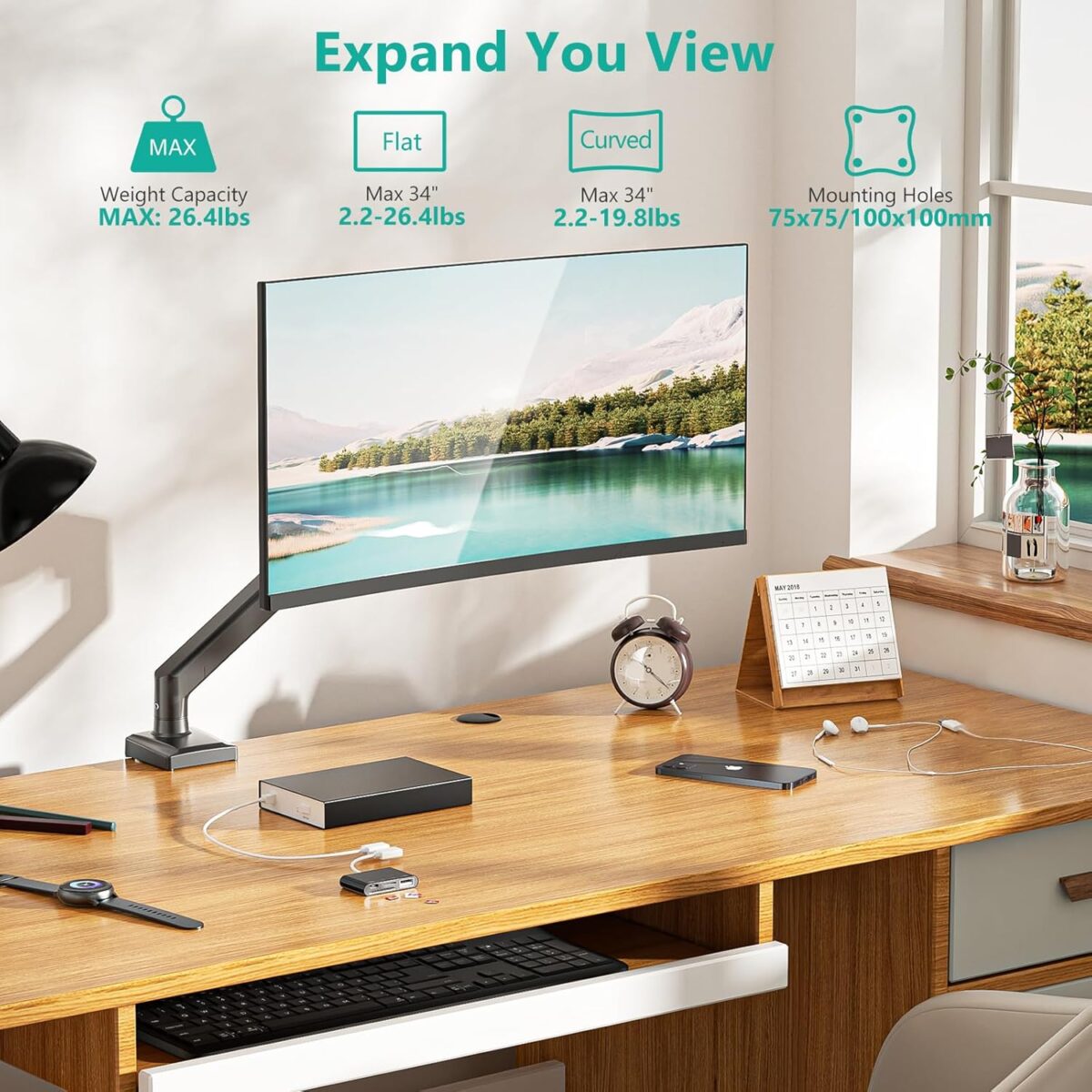 Soporte de Monitor con Brazo de Resorte de Gas para Pantallas 17-34 - Imagen 6