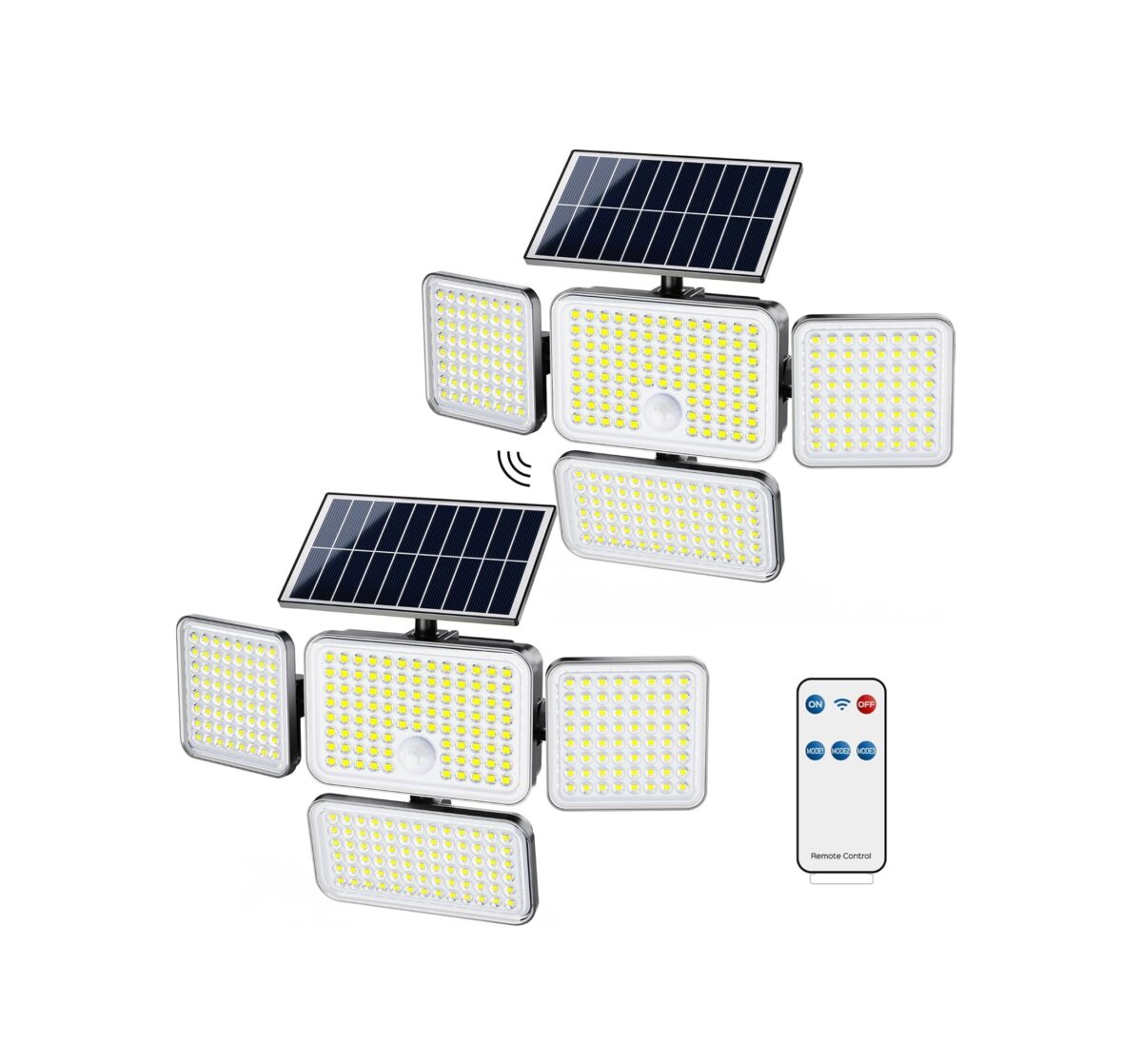JACKYLED Luces Solares para Exteriores – 304 LED, 8500K, 2500lm - Imagen 1