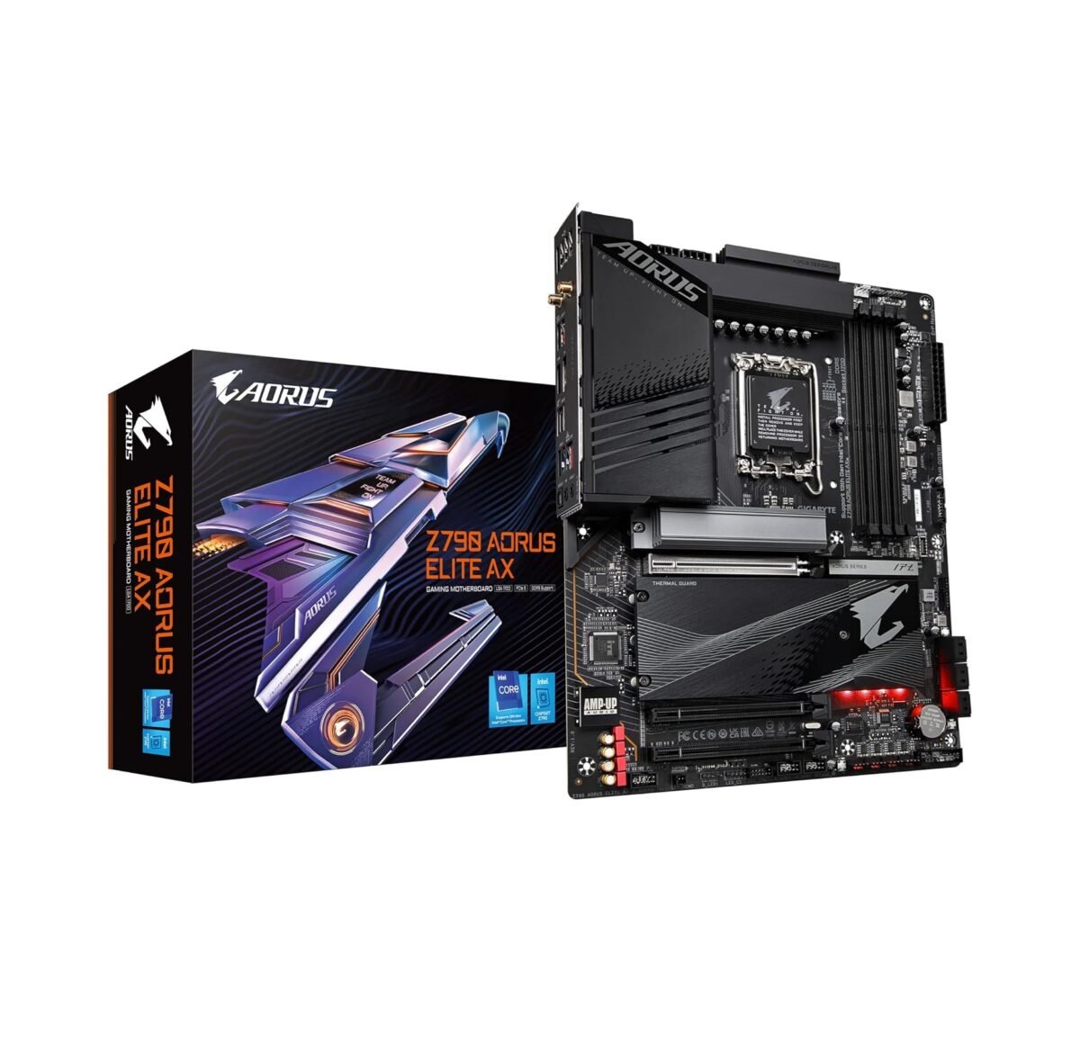 Motherboard GIGABYTE Z790 AORUS ELITE AX – LGA1700, ATX, DDR5, PCIe 5.0, Quad M.2, WiFi 6E, LAN 2.5G - Imagen 1