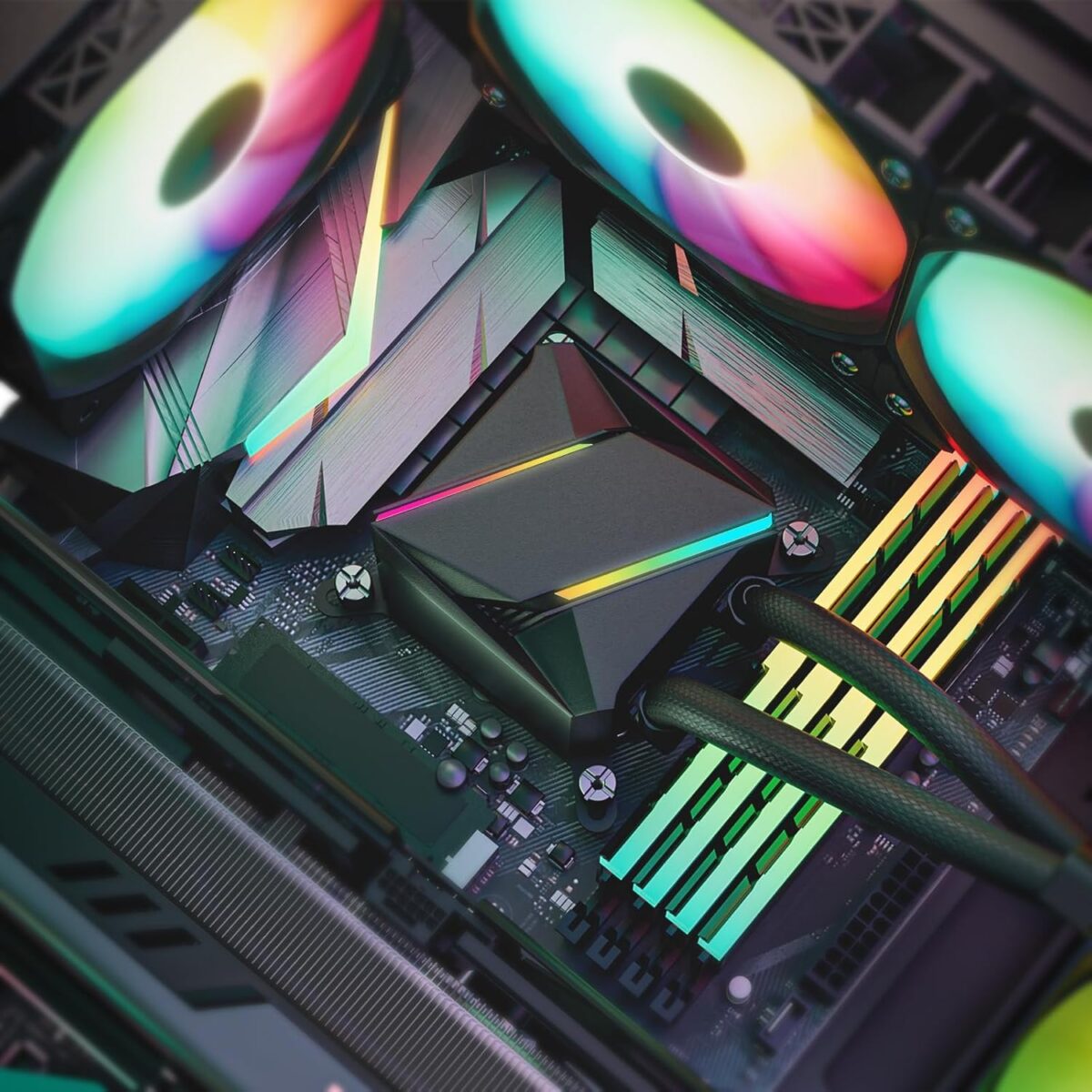 Enfriador Líquido DARKROCK D360 – AIO 360mm, Base de Cobre, ARGB, Compatible Intel/AMD - Imagen 5
