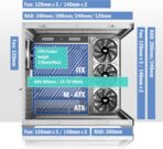 Chasis KEDIERS K4 – ATX Torre Media, Vidrio Templado Doble, 4 Ventiladores Preinstalados, USB-C - Imagen 4