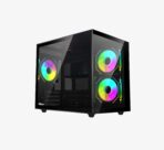 RUIX OV502 M-ATX – Carcasa Mini Torre con 3 Ventiladores Prism ARGB, Vidrio Templado 180°, USB 3.0, Compacta para Gaming - Imagen 7