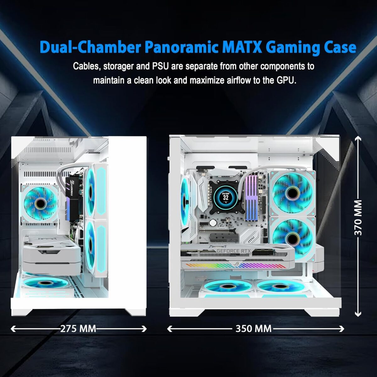 GOPIE T03 – Chasis Gaming Mini Tower | Micro-ATX / Mini-ITX | Vidrio Templado Panorámico - Imagen 4
