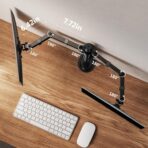ErGear – Soporte de Escritorio para Monitor Doble | Brazo Ajustable 13”-32” | Giro, Inclinación y Rotación 360° - Imagen 4