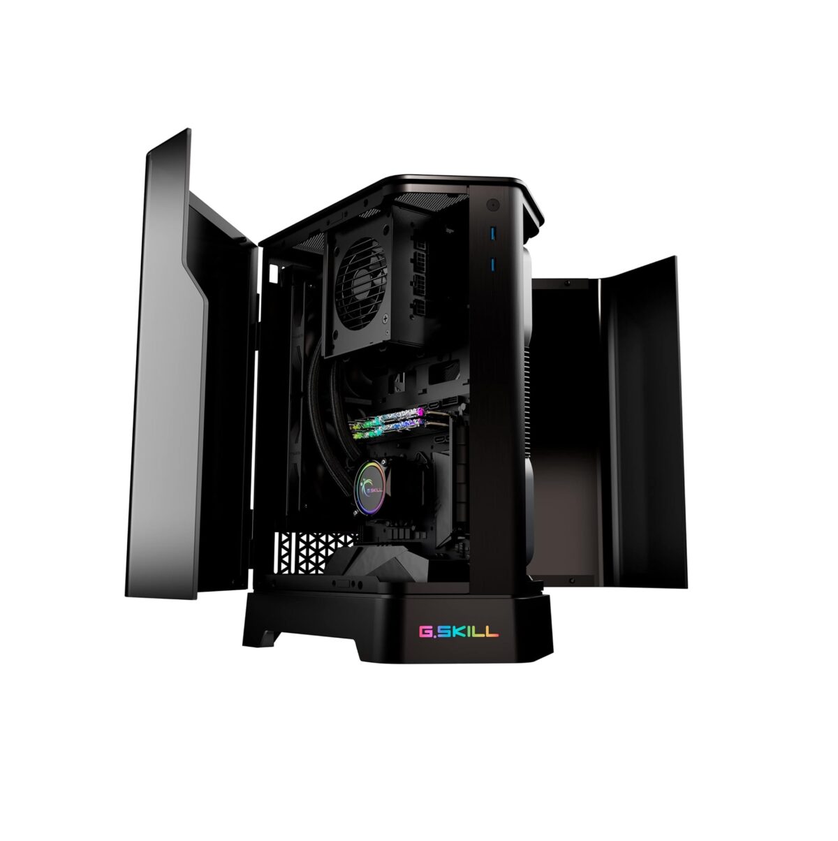 G.SKILL Z5i Mini-ITX – Case Gaming con Vidrio Templado Curvo, Negro, Compatible con GPU 330mm y Radiadores 280mm - Imagen 1