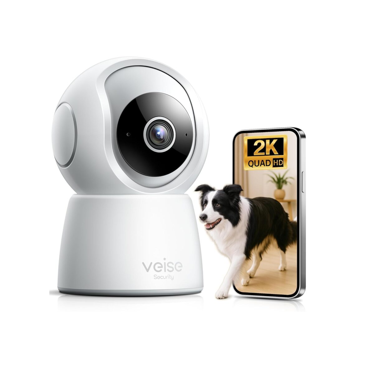 Cámara de Seguridad Veise 2K Indoor – 360° Pan/Tilt, Detección Inteligente, Audio Bidireccional - Imagen 1