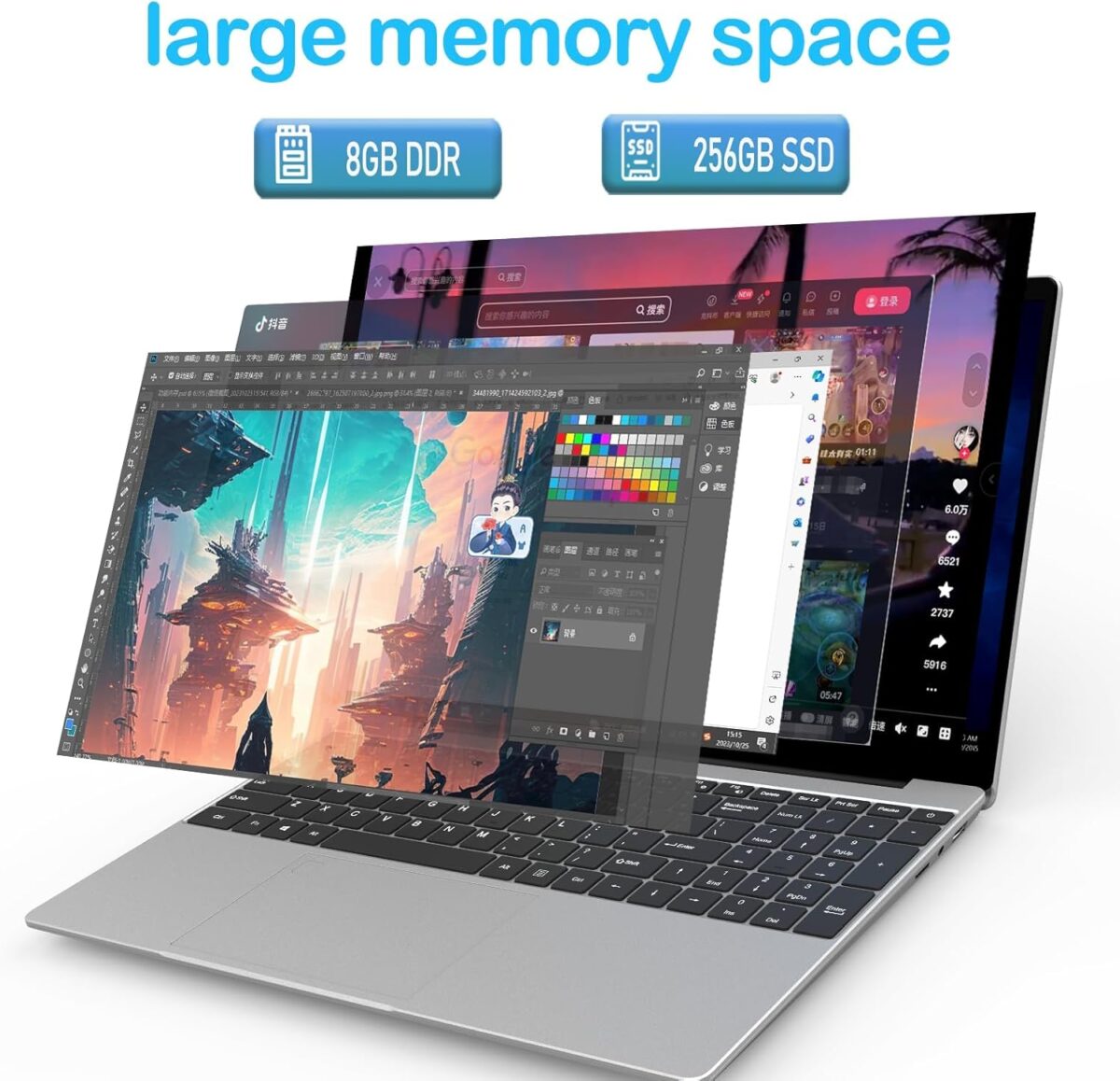 Laptop MTWZMM MTL1561 15.6” FHD – Intel Celeron N5095, 8GB RAM, 256GB SSD, Teclado Retroiluminado - Imagen 5