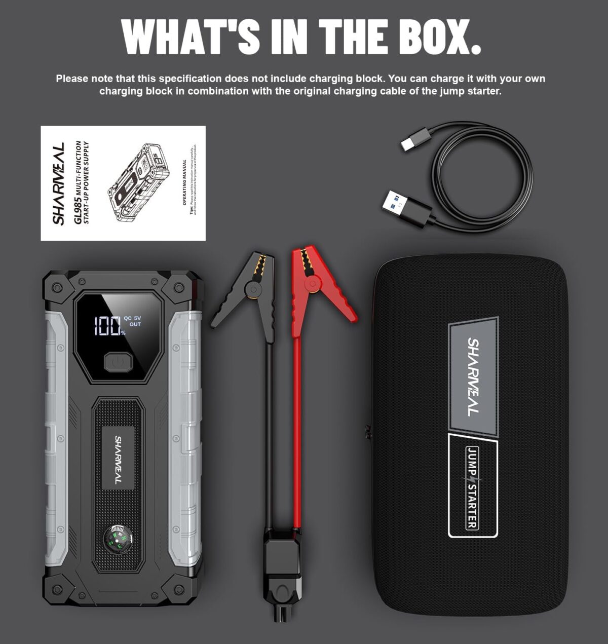 Arrancador de Batería Portátil Sharmeal 4000A – Jump Starter para Autos hasta 10.0L Gas y 8.0L - Imagen 7