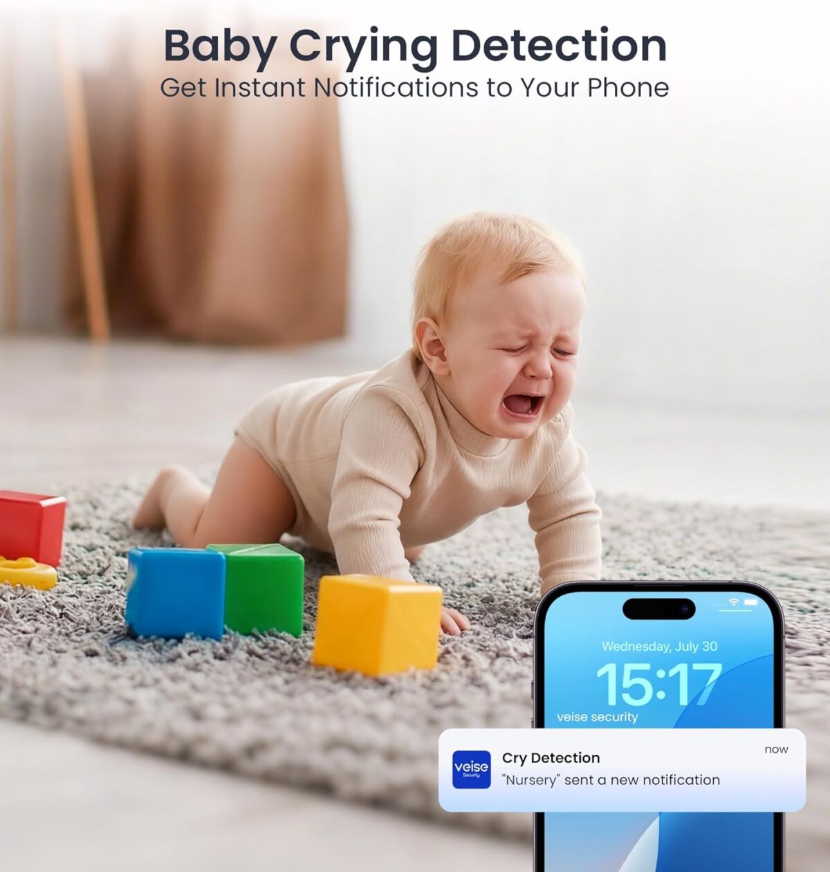 Cámara de Seguridad Veise 2K Indoor – 360° Pan/Tilt, Detección Inteligente, Audio Bidireccional - Imagen 5