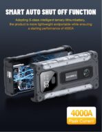 Arrancador de Batería Portátil Sharmeal 4000A – Jump Starter para Autos hasta 10.0L Gas y 8.0L - Imagen 5