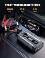 Arrancador de Batería Portátil Sharmeal 4000A – Jump Starter para Autos hasta 10.0L Gas y 8.0L - Imagen 2