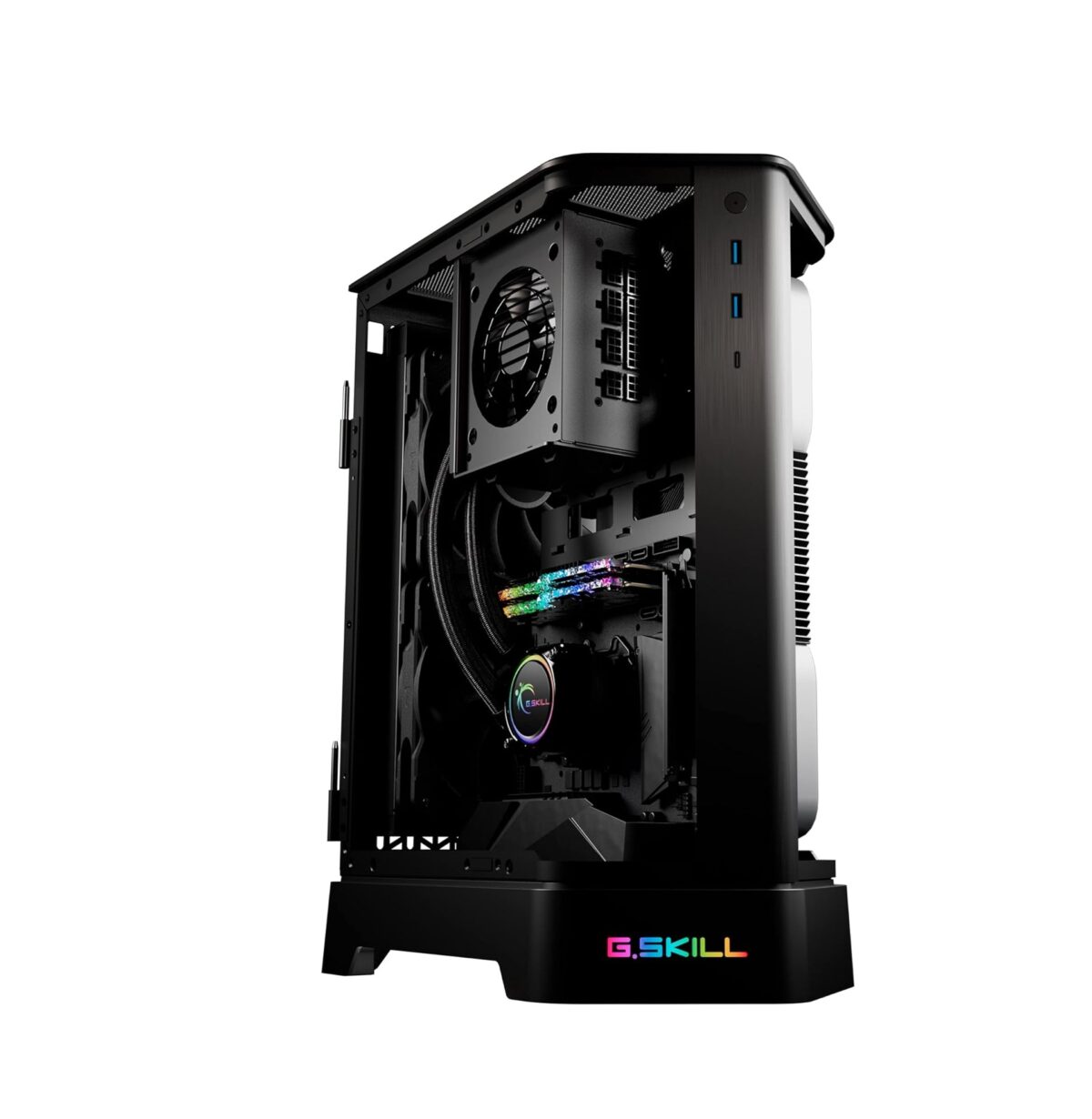 G.SKILL Z5i Mini-ITX – Case Gaming con Vidrio Templado Curvo, Negro, Compatible con GPU 330mm y Radiadores 280mm - Imagen 2