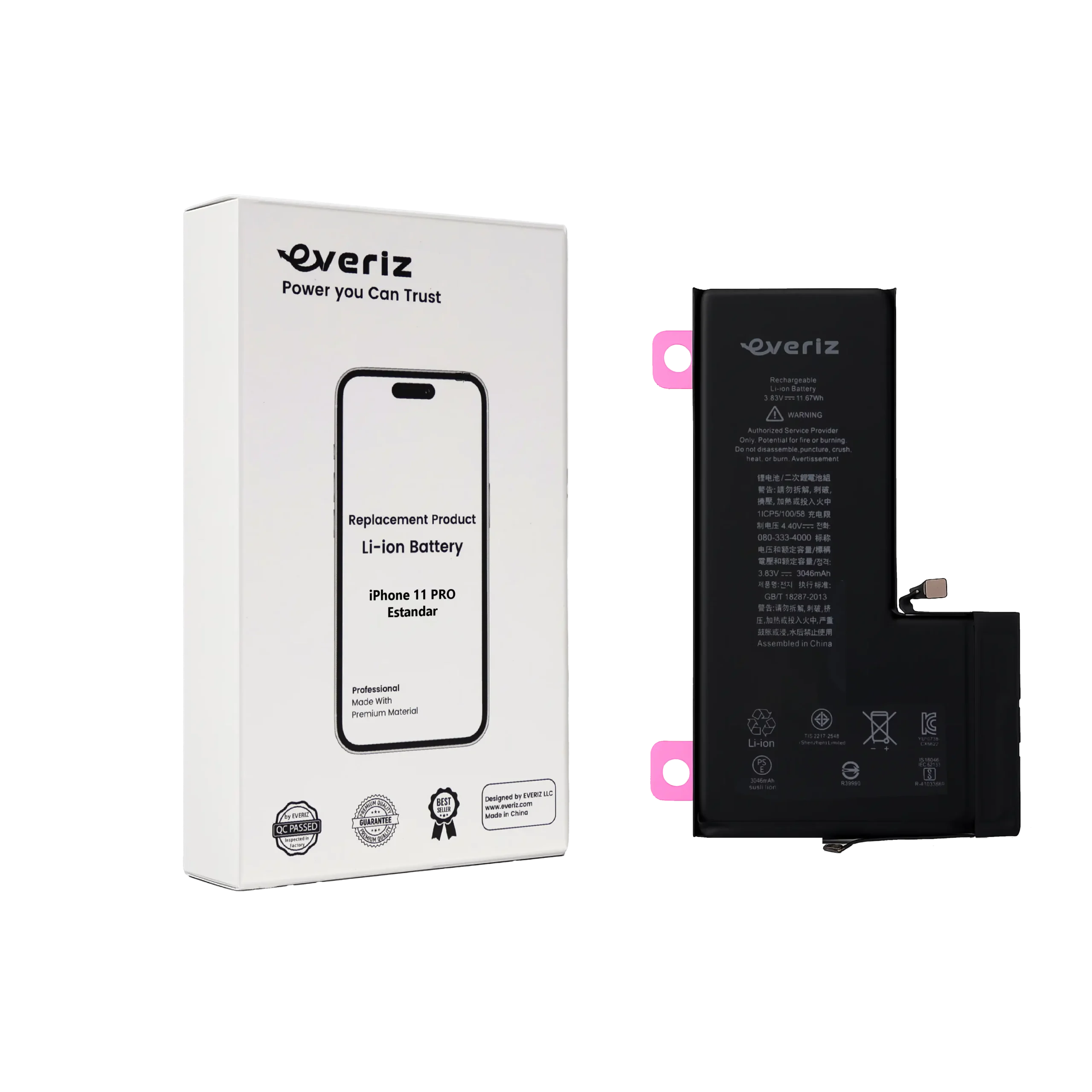 11 PRO S Batería iPhone 11 Pro – Estandar – EVERIZ - Imagen 1