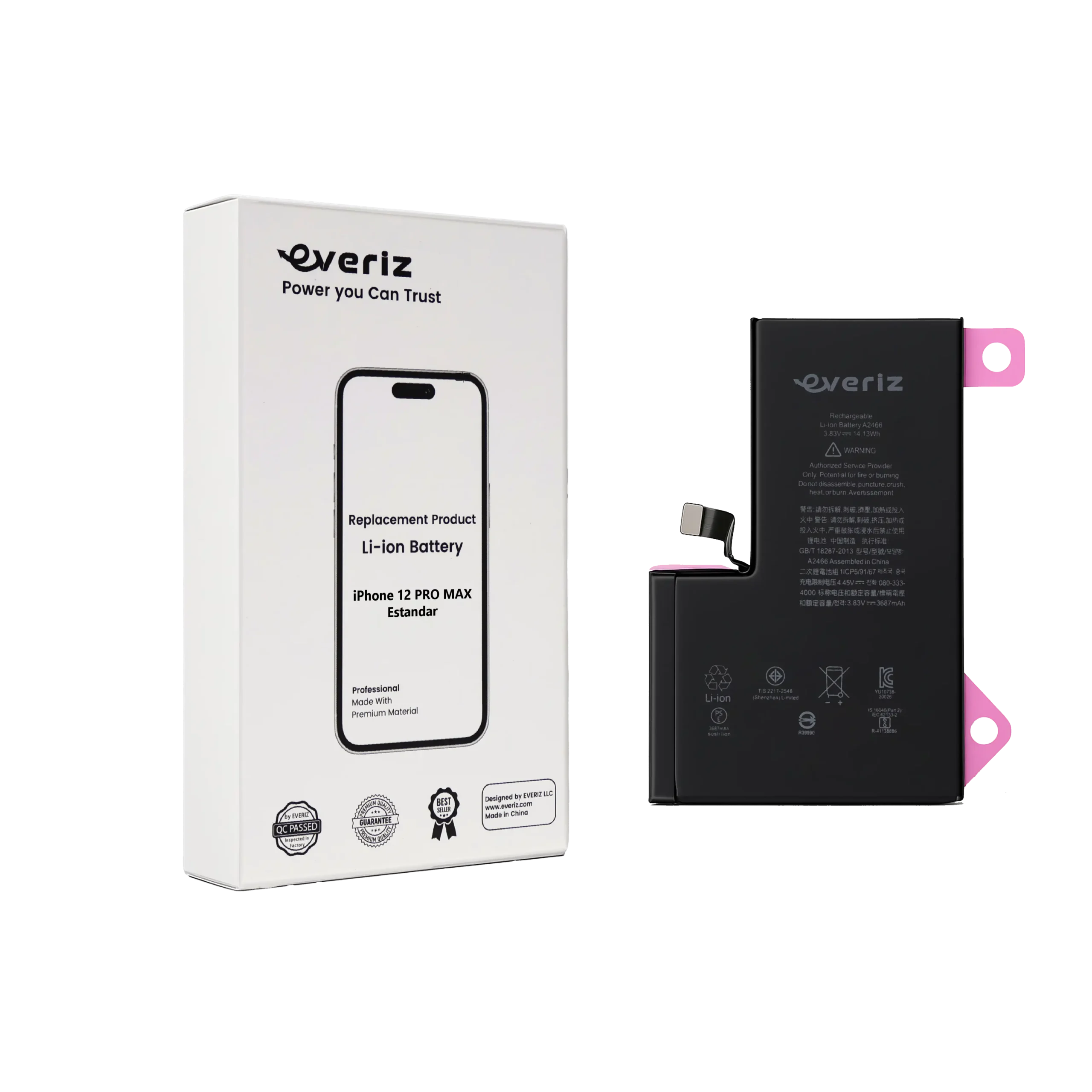 12 PM S Batería iPhone 12 Pro Max – Estandar – EVERIZ - Imagen 1