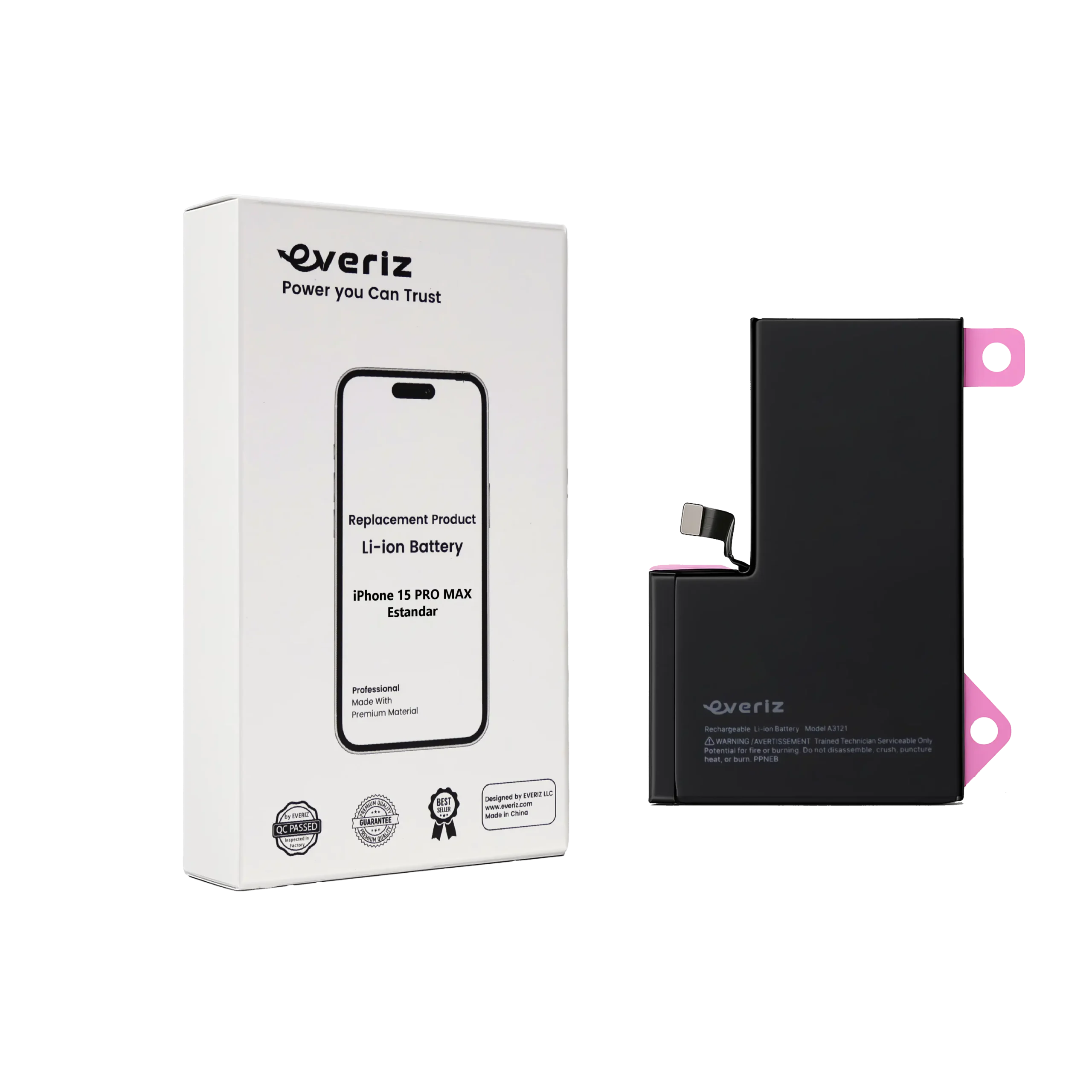 15 PRO MAX S Batería iPhone 15 Pro Max – Estandar – EVERIZ - Imagen 1