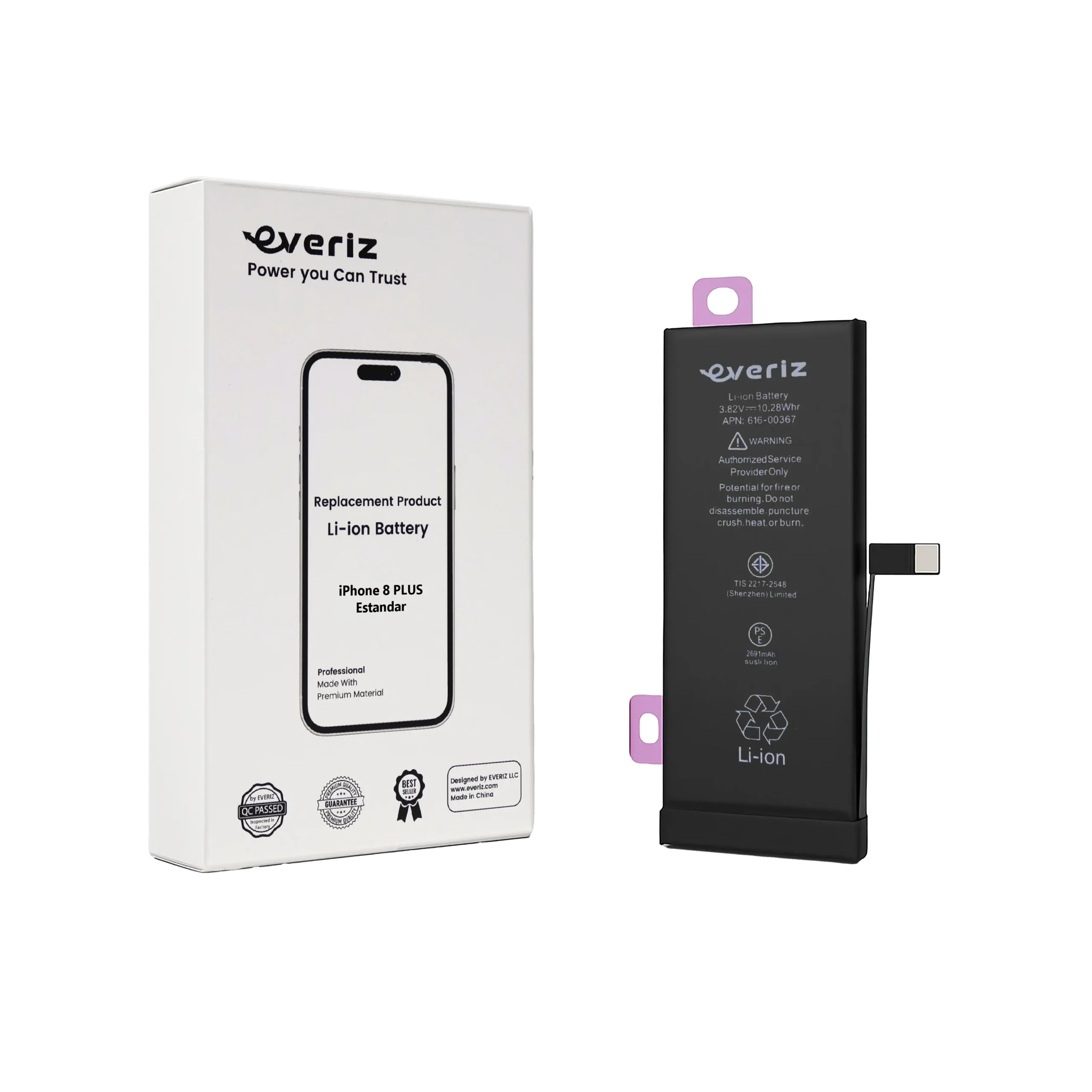 8 PLUS Batería iPhone 8 Plus – Estandar – EVERIZ - Imagen 1