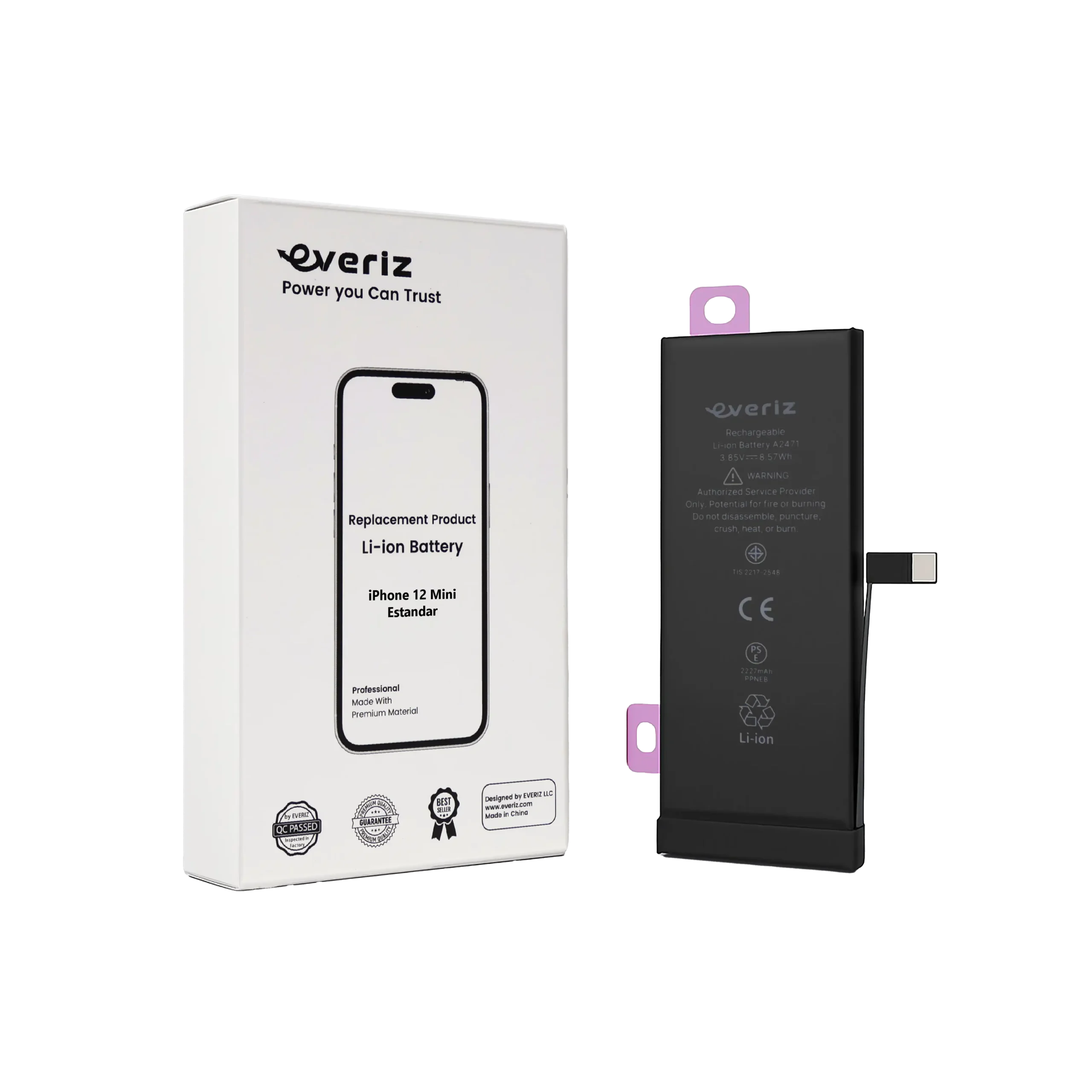 IP 12M S Batería iPhone 12 Mini – Estandar – EVERIZ - Imagen 1