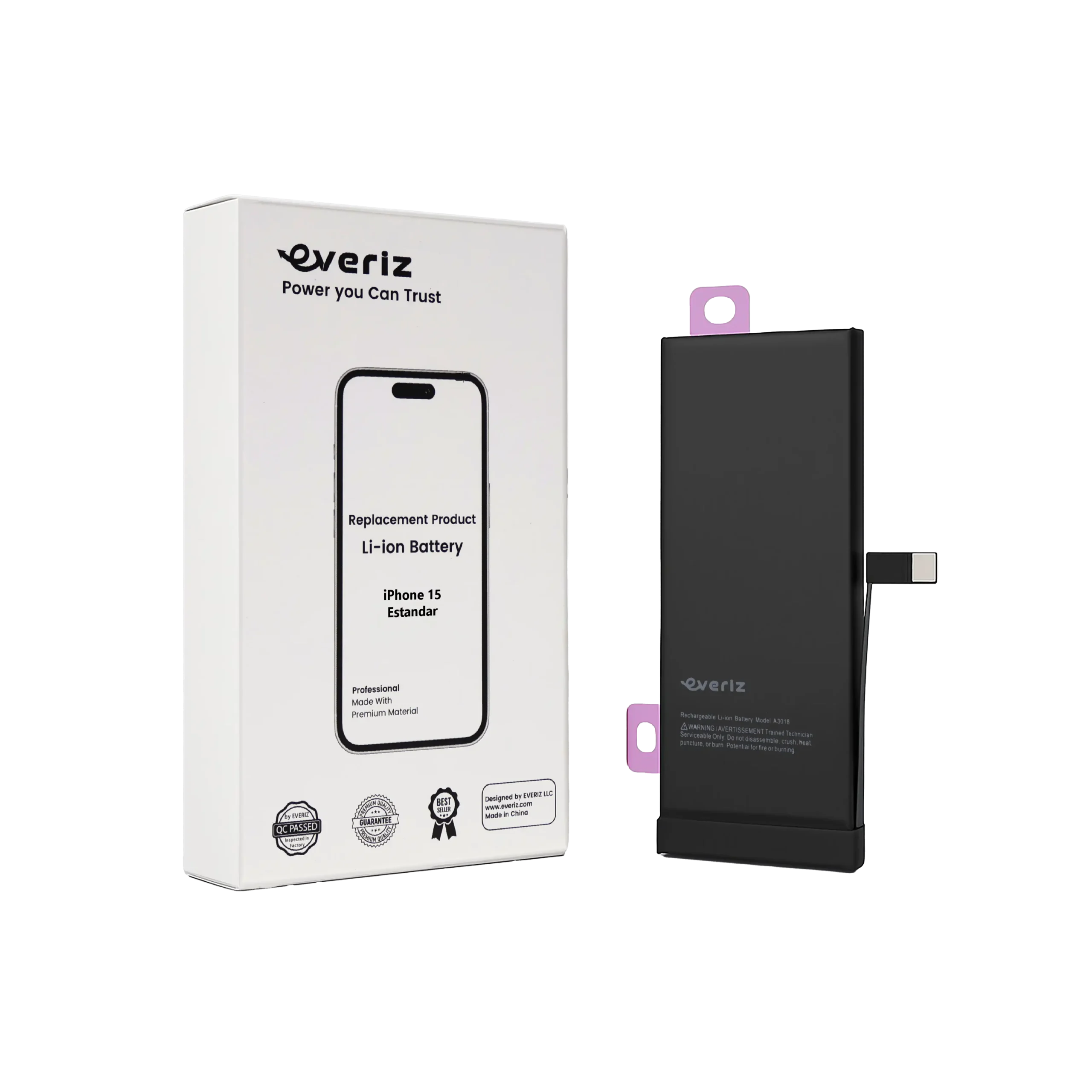 IP 15 S Batería iPhone 15 – Estandar – EVERIZ - Imagen 1