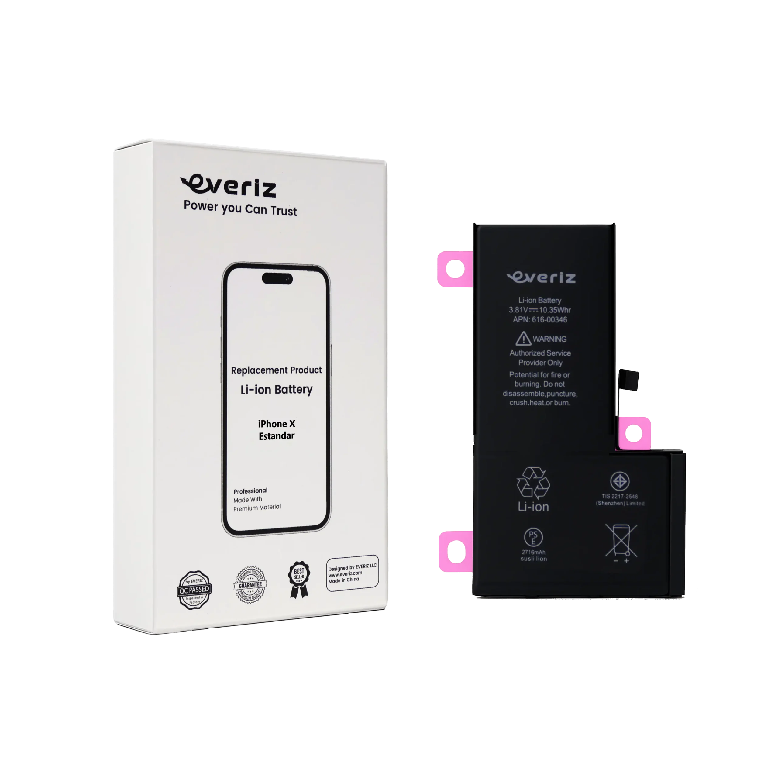 X S Batería iPhone X – Estandar – EVERIZ - Imagen 1