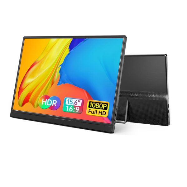 YXK Monitor Portátil 15.6" Full HD 1080P – USB-C & Mini HDMI, Ultra-Slim