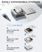 Mini PC KAMRUI GK3Plus – Intel Alder Lake N95 (hasta 3.4 GHz), 16GB RAM DDR4 + 512GB SSD, 4K - Imagen 3