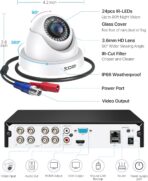 Sistema de Cámaras de Seguridad ZOSI 1080P H.265+ – DVR 8 Canales 5MP Lite con 8 Cámaras Domo Exterior - Imagen 3