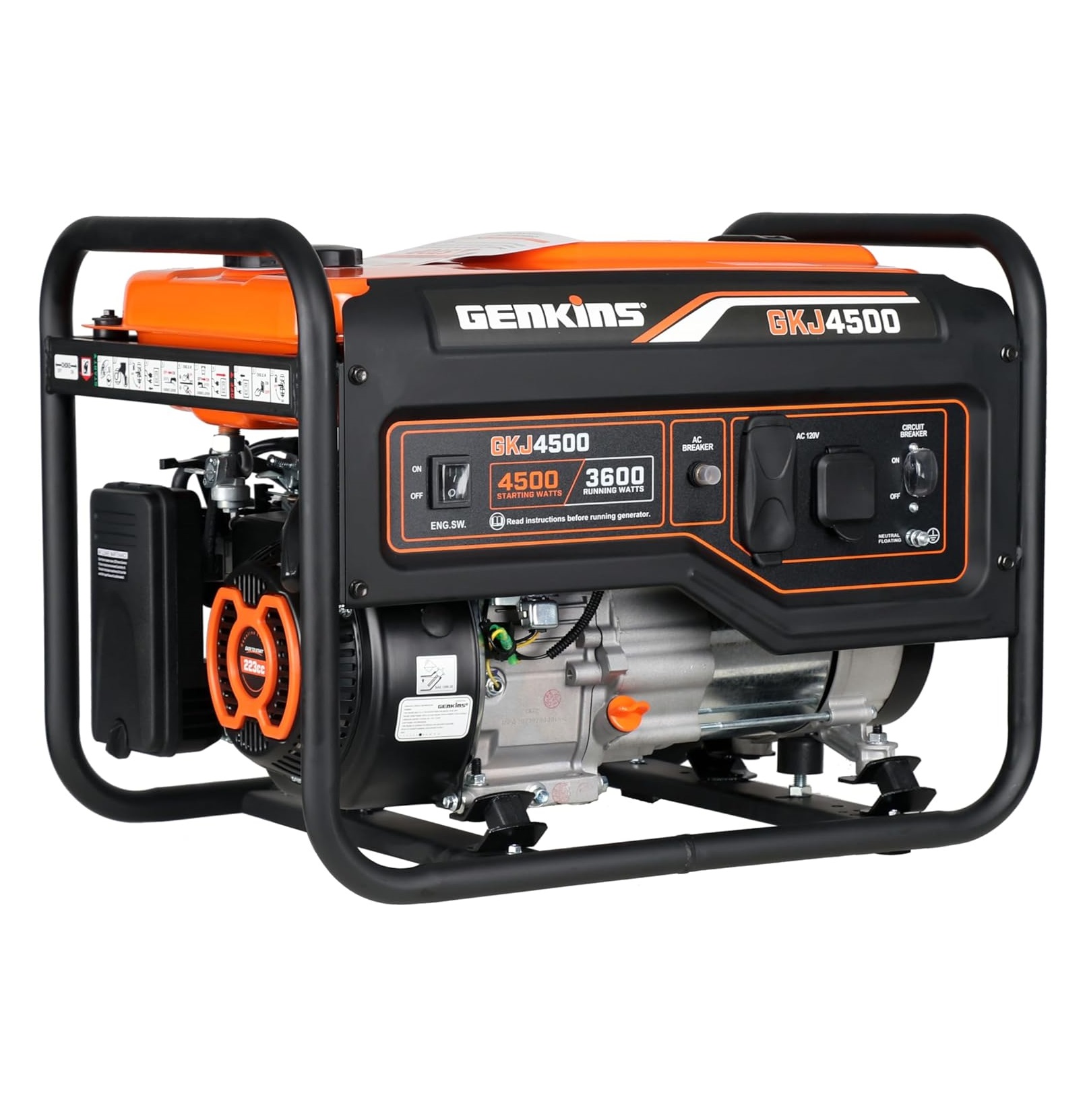 71L4OMX6GmL._AC_SL1500_ Planta Eléctrica Genkins 4500 Watt (Gasolina) (Industrial de 4 tiempos y 233 cc) - Imagen 1