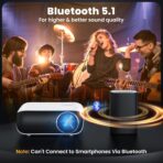 HAPPRUN Proyector, proyector Bluetooth nativo 1080P - Imagen 4