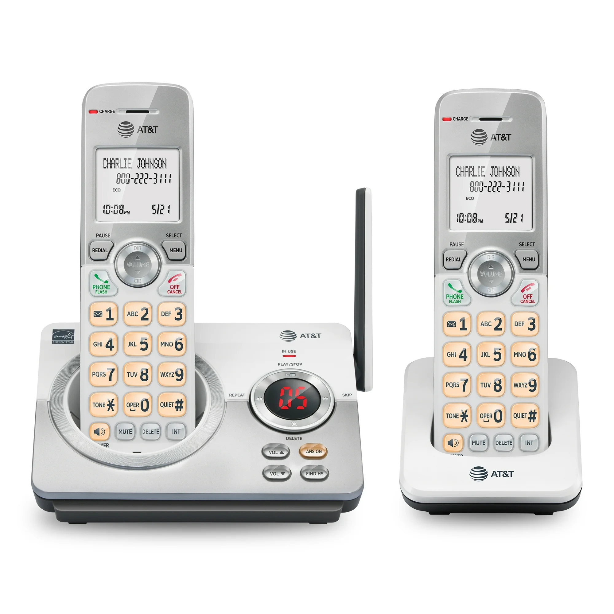 AT-T-EL52219-2-Handset-Answering-Corded-Cordless-Phone-System_0abad034-de34-44ec-9b08-8d3a395da5d7.f563c35c716e82902acd8eb9568a67b2 Teléfono AT&T EL52219 con Sistema de Contestador y 2 Auriculares - Imagen 1
