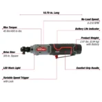 Trinquete Inalámbrico Hyper Tough 12V Max 3/8” (Modelo 98804) - Imagen 5