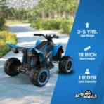 Moto de paseo con Batería Phantom ATV Action Wheels Azul de 12 Voltios - Imagen 3