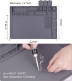 Alfombrilla de Soldadura Magnética HPFIX 932°F (500°C) – Tapete Profesional Anticalor para Reparación Electrónica 44x30cm - Imagen 2