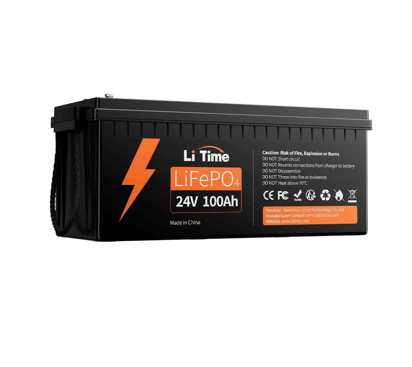 51MlppVuxKL._AC_SL1500_ Batería LiFePO4 24V 100Ah (2560Wh) Litime con BMS 100A – Ciclo Profundo para Sistema Solar, RV y Uso Marino - Imagen 1