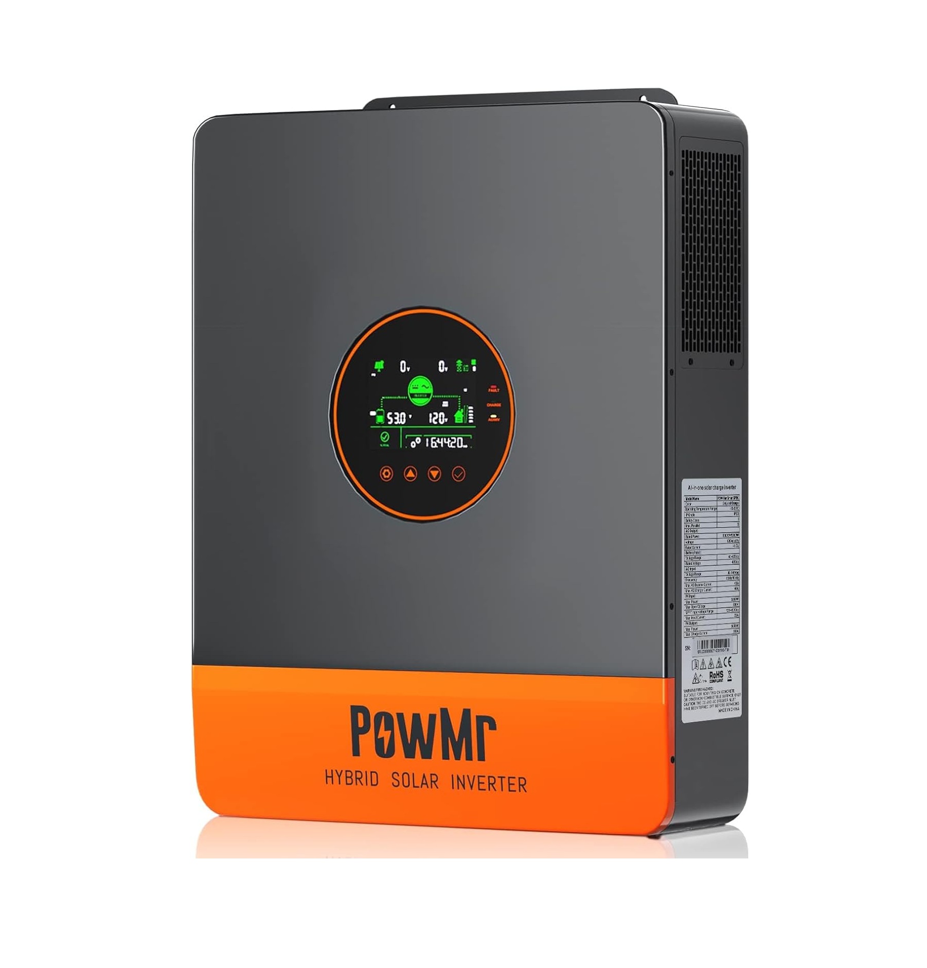 612MwNSW8yL._AC_SL1500_ Inversor Solar Híbrido PowMr 5200W 48V a 110V/120V Onda Pura con MPPT 100A – Fase Dividida y Sistema Expandible Off-Grid - Imagen 1