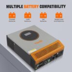 Inversor Solar Híbrido PowMr 2400W 24V a 110V/120V Onda Pura con Controlador PWM 50A – Ideal para Hogar, RV y Sistemas Off-Grid - Imagen 5