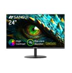 Monitor SANSUI 24” Full HD 100Hz – HDMI y VGA, Cuidado Visual, Diseño Sin Marco Compatible VESA