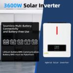 Inversor Solar Híbrido 3600W 24V a 110V/120V Onda Pura con MPPT 120A – Todo en Uno para Sistema Solar, Hogar y RV - Imagen 9