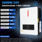 Inversor Solar Híbrido 3600W 24V a 110V/120V Onda Pura con MPPT 120A – Todo en Uno para Sistema Solar, Hogar y RV - Imagen 2