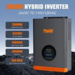 Inversor Solar Híbrido PowMr 3000W 24V a 110V Onda Pura con MPPT 60A – Sistema Off-Grid para Hogar, RV y Energía Solar - Imagen 6