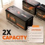 Batería LiFePO4 24V 100Ah (2560Wh) Litime con BMS 100A – Ciclo Profundo para Sistema Solar, RV y Uso Marino - Imagen 5
