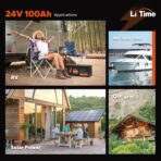 Batería LiFePO4 24V 100Ah (2560Wh) Litime con BMS 100A – Ciclo Profundo para Sistema Solar, RV y Uso Marino - Imagen 4