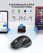 Mouse Inalámbrico TECKNET Bluetooth 5.0 + 2.4G Recargable 4800 DPI 7 Botones Silencioso - Imagen 6